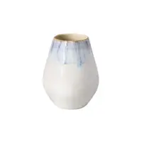 Vază albă/albastră din gresie pictată manual (înălțime 20 cm) Brisa – Costa Nova