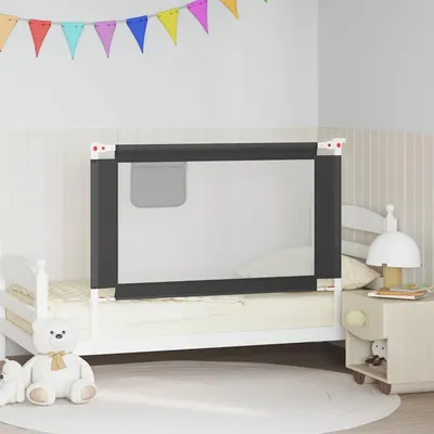vidaXL Balustradă de protecție pat copii, gri închis, 120x25 cm textil