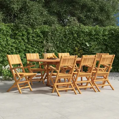 vidaXL Scaune pliante 8 buc 55x61x90 cm lemn masiv de tec