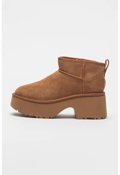 Ghete din piele intoarsa Classic Ultra - Maro camel