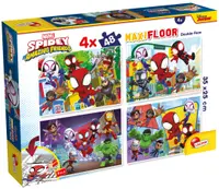 Puzzle cu două fețe Lisciani pentru colorat 4 х 48 piese- Spidey