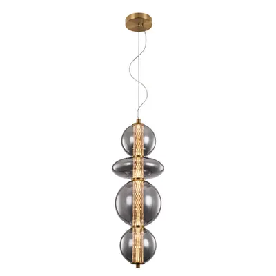 Splendor Led Pendant 18w 3000k, Brass+smoky Grey