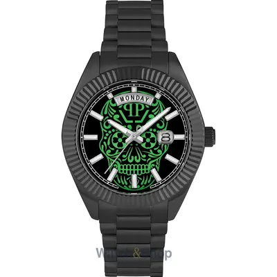 Ceas Philipp Plein Philipp Plein PWPNA0724 Mens Watch Rock Couture Day-Date 42mm 5ATM