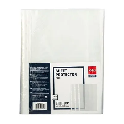 Buzunar perforat Deli Start - A4, 40 mic, 100 buc