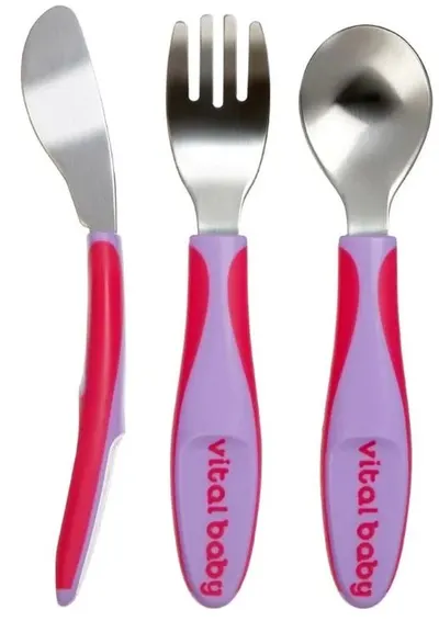 Set de tacâmuri de metal pentru copii Vital Baby - Violet