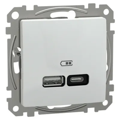 Sedna Design, Priza de incarcare USB A+C, 21W, PD, PPS, alb