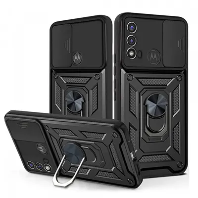 Husa pentru Motorola Moto E40 / E30 / E20, Techsuit, CamShield, Neagra