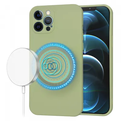Husa MagSafe pentru Apple iPhone 12 Pro Max, Techsuit, SoftFlex, Matcha
