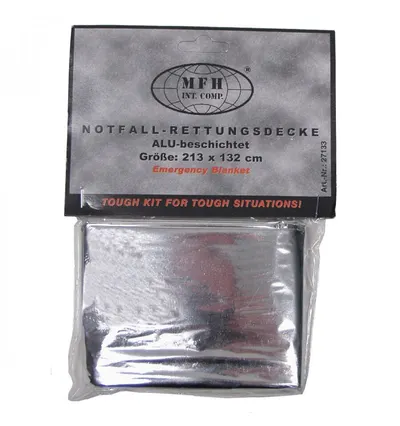 Folie supravietuire 213 x 132 cm, 50 g pt accidente, soc, arsuri, semnalizare