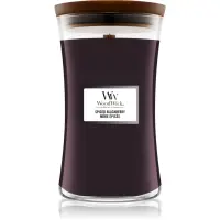 Woodwick Spiced Blackberry lumânare parfumată cu fitil din lemn 609.5 g