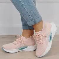 Sneakers roz tip soseta cu platforma 7561 M4