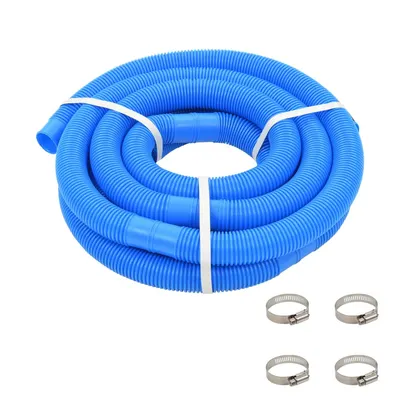 Gossi furtun de piscina cu cleme, albastru, 38 mm, 6 m