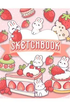 Sketchbook: 120 Blank Pages w/ mini Kawaii character (Sketchbook for Kids)