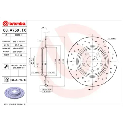 Disc frana BREMBO 08.A759.1X
