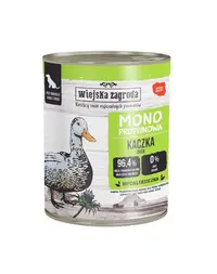 WIEJSKA ZAGRODA Hrana umedă monoproteică cu rață pentru câini 6x800 g