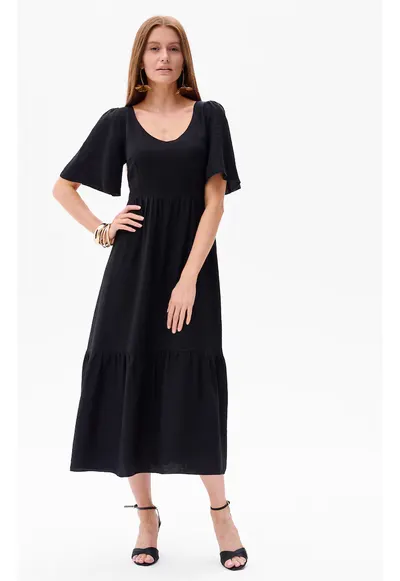 Rochie midi evazata cu decolteu in V Doris