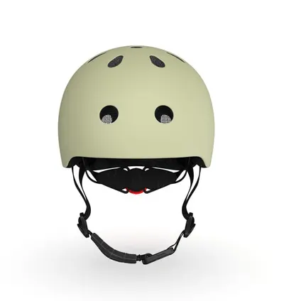 Casca de protectie pentru copii, cu sistem de reglare magnetic si LED Scoot and ride Olive S-M, 51-55 cm, 3 ani+