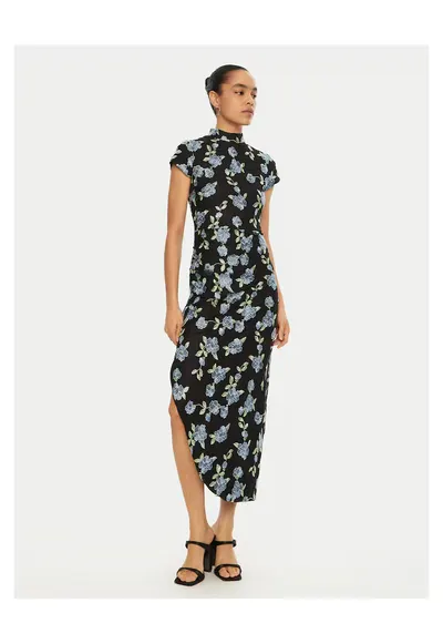 Rochie casual de dama negru - colorat