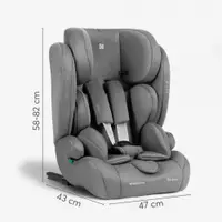 Scaun auto cu ISOFIX KikkaBoo i-Cross i-SIZE Light Grey 76-150 cm,tetiera reglabila in 13 pozitii cu spuma de memorie,centura top tether,husa detasabila,perna reductor