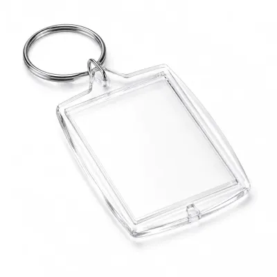 Breloc dreptunghiular transparent inserție foto 5,5x4cm - Default Title