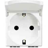 Priza cu capac 2 module Living Light Bticino N4141PW, alb