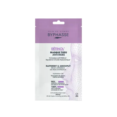 Masca servetel antirid cu retinol, 18ml, Byphasse