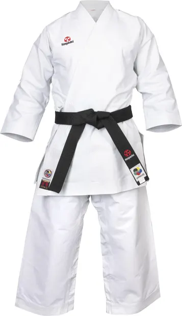Karate-Gi Katamori, aprobat WKF, Hayashi, Alb broderie albastra, 190 cm