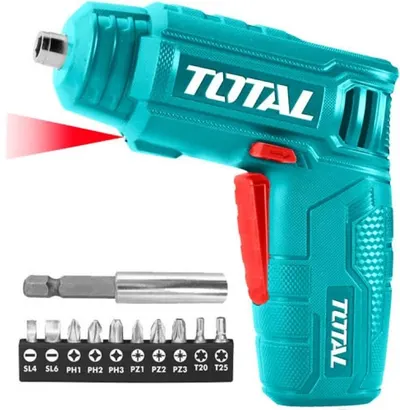 Șurubelniță cu acumulator TOTAL - 4V, 4Nm, + accesorii