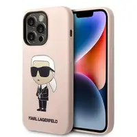 Husa pentru Apple iPhone 14 Pro Max, Karl Lagerfeld, Silicone Ikonik NFT, Roz