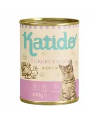 KATIDO Adult Cat Turkey and Duck 400 g curcan și rață cu ulei de somon hrană pentru pisici