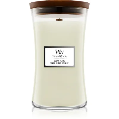 Woodwick Solar Ylang lumânare parfumată cu fitil din lemn 609.5 g