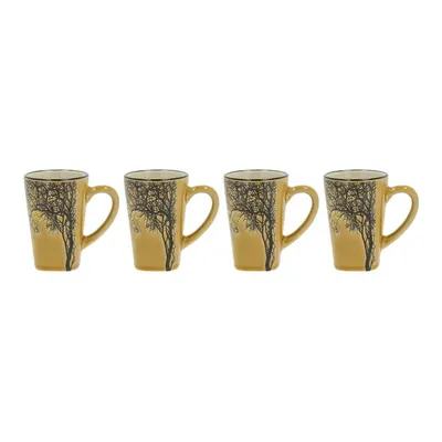Căni galbene 4 buc. pentru espresso din gresie 100 ml Hela – Villa Collection