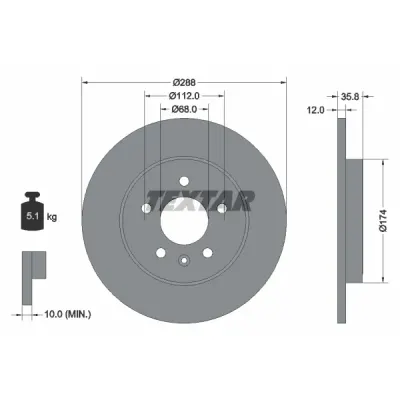 Disc frana TEXTAR 92137003