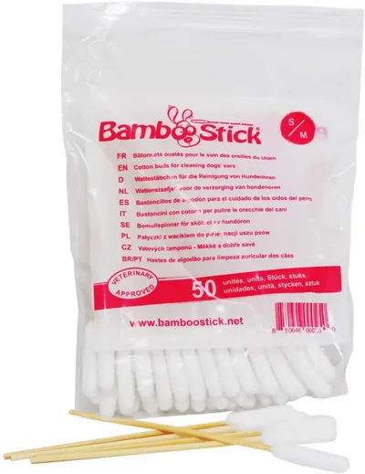 Betisoare igienice pentru curatarea urechiilor - Bamboostick - S-M - 50buc.