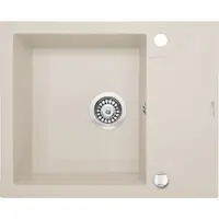 Chiuveta bucatarie compozit cu picurator bej mat 59 cm Deante Andante