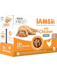 IAMS Advanced Nutrition Kitten Chicken in Gravy Pouch 12x85g hrană umedă pisoi, pui în sos