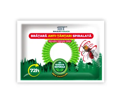 Bratara spiralata Anti-Tantari pentru copii si adulti, 1 bucata, Smart Touch