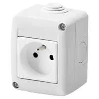 Protected Enclosure Complete With System Devices - With Socket-Outlet 2p+e 10/16 a - French Standard - Ip40 - Grey Ral 7035