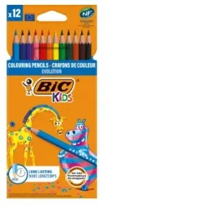 Creioane colorate 12 culori Evolution Bic