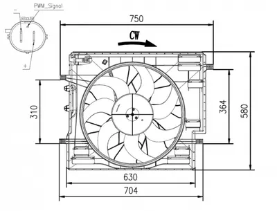 Ventilator radiator (cu carcasa) potrivit VOLVO XC90 II 2.0 2.0H 09.14