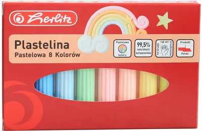 Plastilină Herlitz - 8 culori, pastel