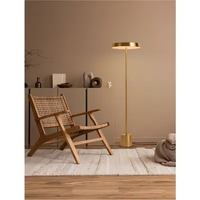 Lampa podea VETRO Satin Auriu Aluminiu & Acrylic Negru Fabric Wire LED 33 Wat 220-240 Volt 2666Lm 3000K IP20