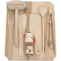Tocator Dreptunghiular din Lemn de Fag, 40 x 30 x 2 cm, 10 Piese