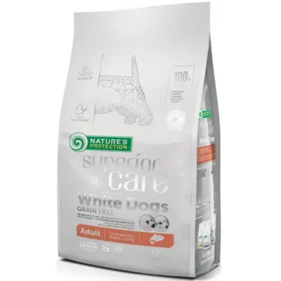Hrana uscata pentru caini N. P. Superior Care White Dogs Mini Adult cu somon 1,5 kg