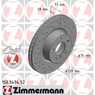 Disc frana ZIMMERMANN 150.3494.52