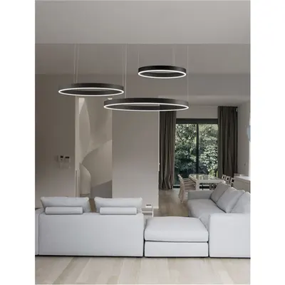Lampa suspendata MOTIF Nisipiu Negru Aluminiu & Acrylic LED 110W 230V 6160Lm IP20 3000K Triac Dimabil
