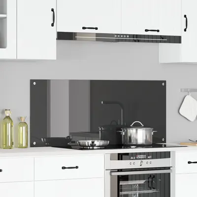 Gossi backsplash pentru bucatarie, gri inchis, 120x50x0,6 cm, din sticla securizata