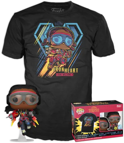 Set Funko POP! Collector's Box: Marvel - Black Panther (Iron Heart) (Glows in the Dark), mărimea S