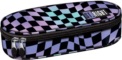 Penar oval pentru școală St. Right Wavy Chessboard -Cu 1 fermoar