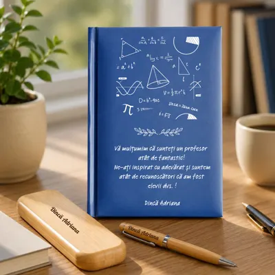 Cadou pentru profesorul de matematica - Agenda + set de scris